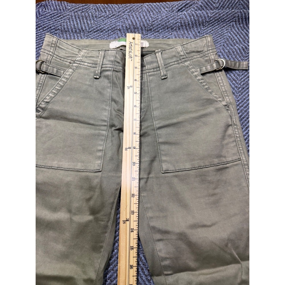 Anthropologie Pants Womens 24 Petite Army Olive Green Military Fatigue - Picture 3 of 6